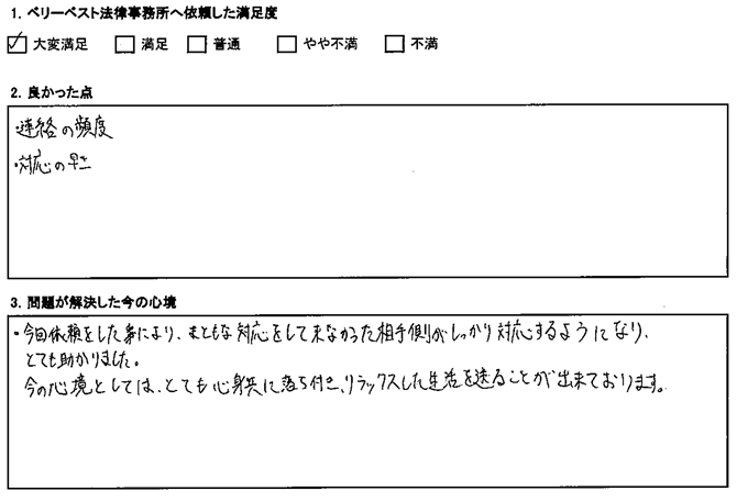 相手側がしっかり対応するようになり、とても助かりました